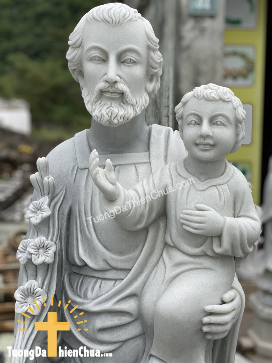 Tượng Thánh Giuse Bồng Chúa bằng Đá (Giuse-01)