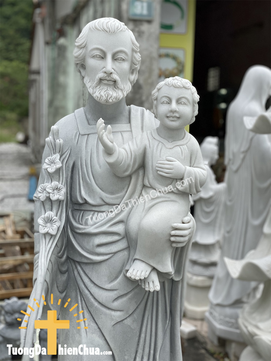 Tượng Thánh Giuse Bồng Chúa bằng Đá (Giuse-01)