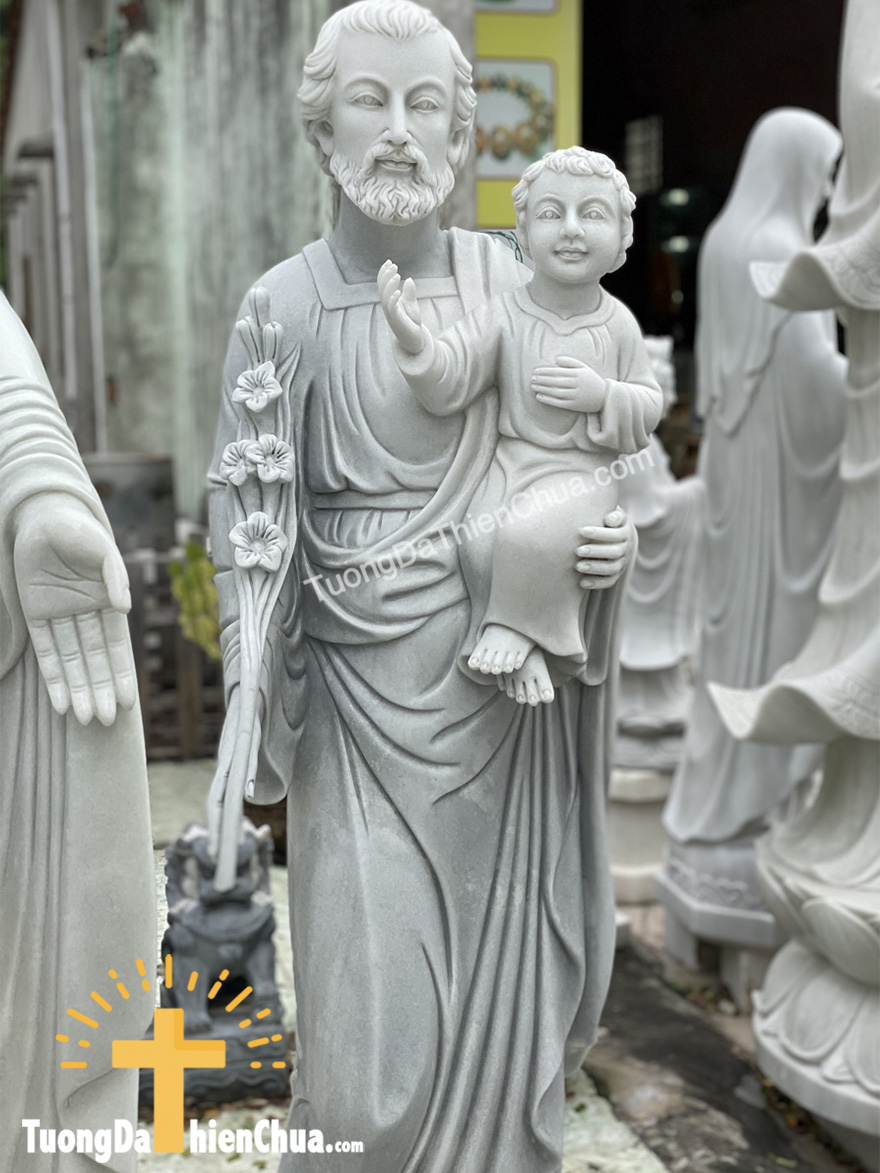 Tượng Thánh Giuse Bồng Chúa bằng Đá (Giuse-01)